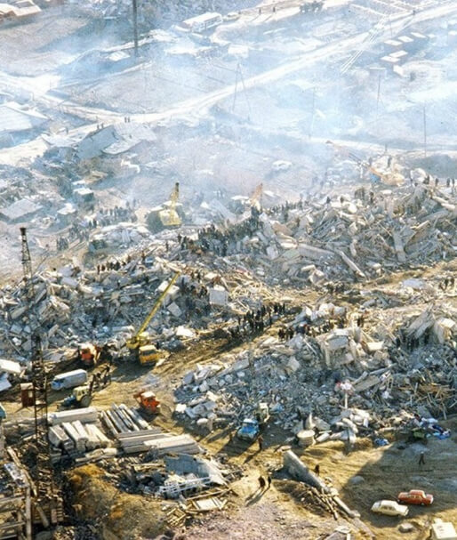 Rescue operation after the earthquake in Spitak