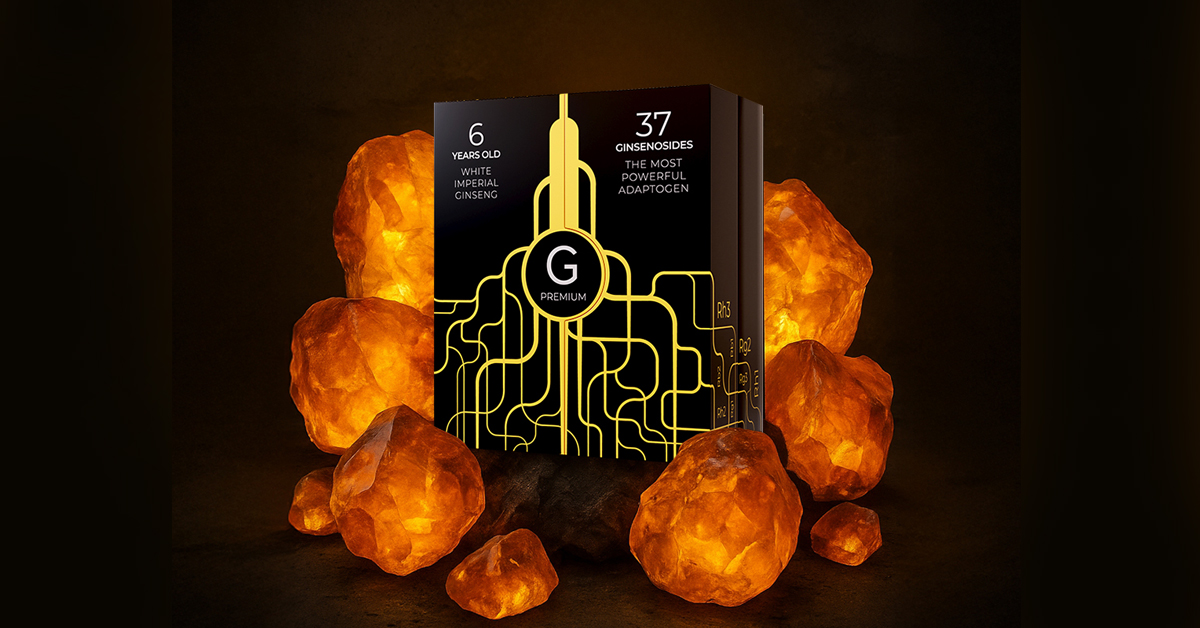 Ginseng box COFFEECELL with orange stones