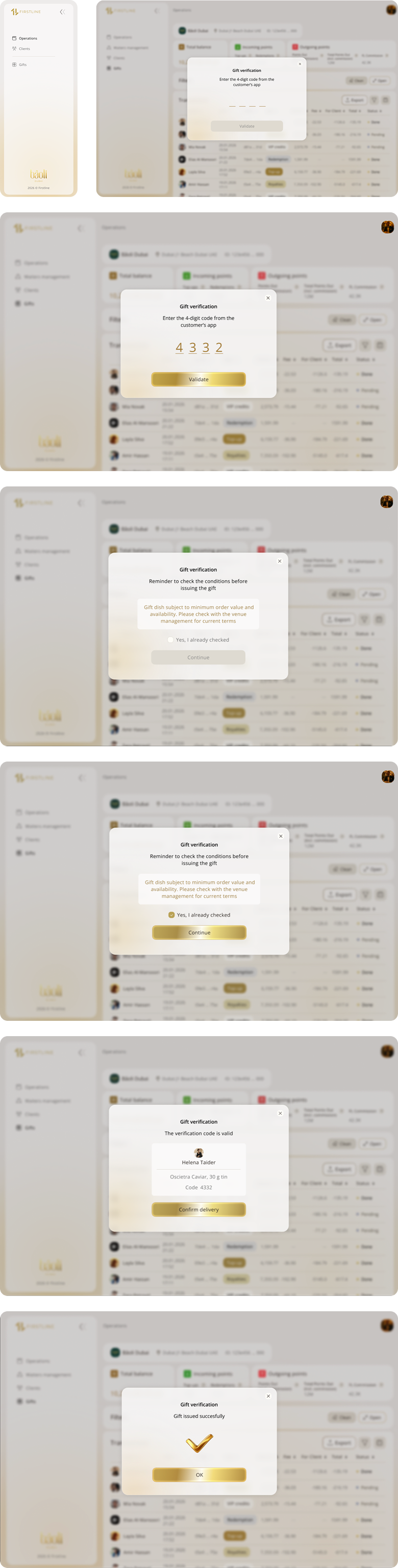 FIFSTLINE app gift reedem process