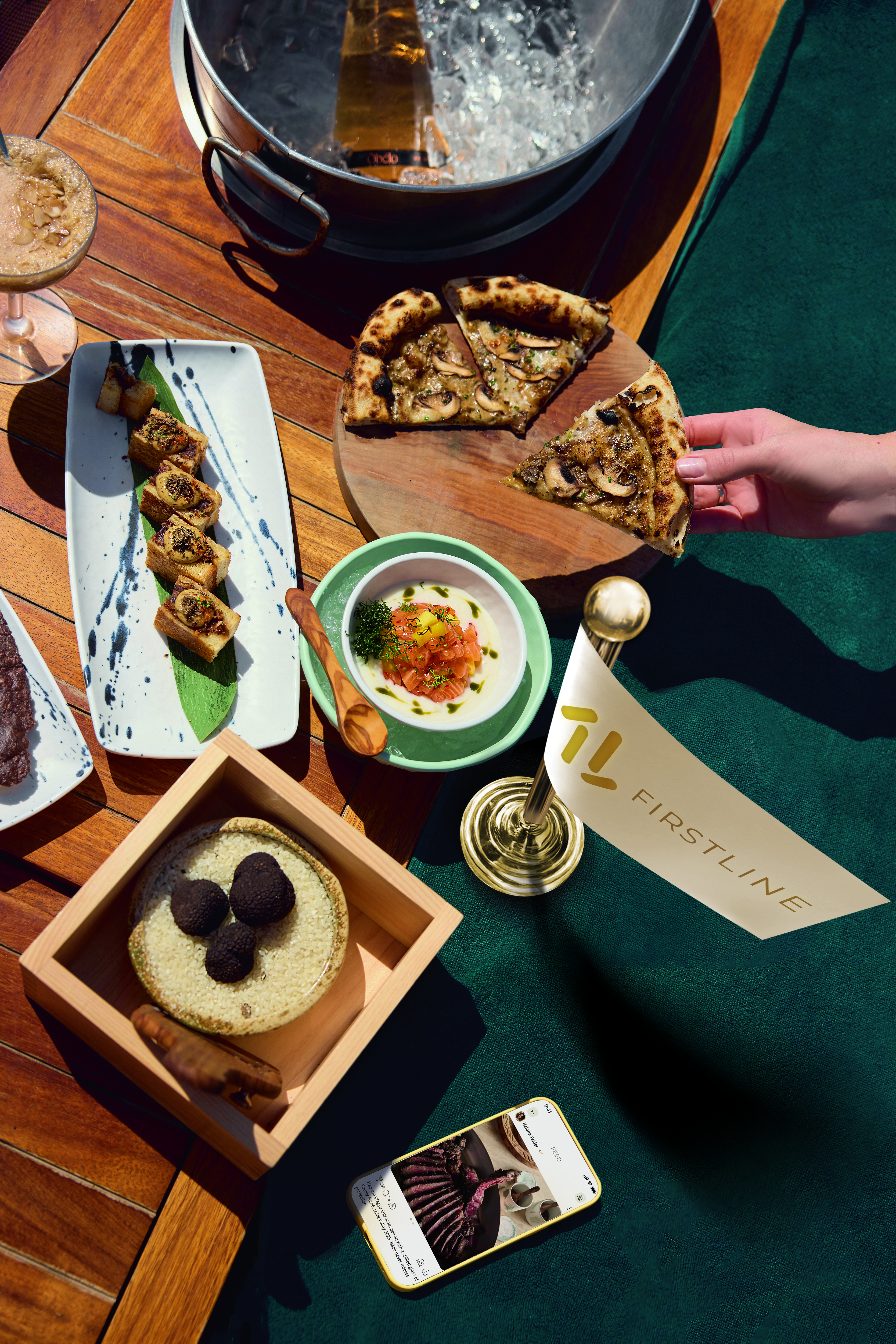 Food and phone with FIRSTLINE app