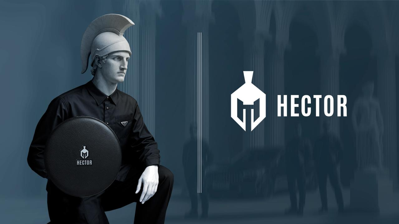 The man with a shield and Hector word