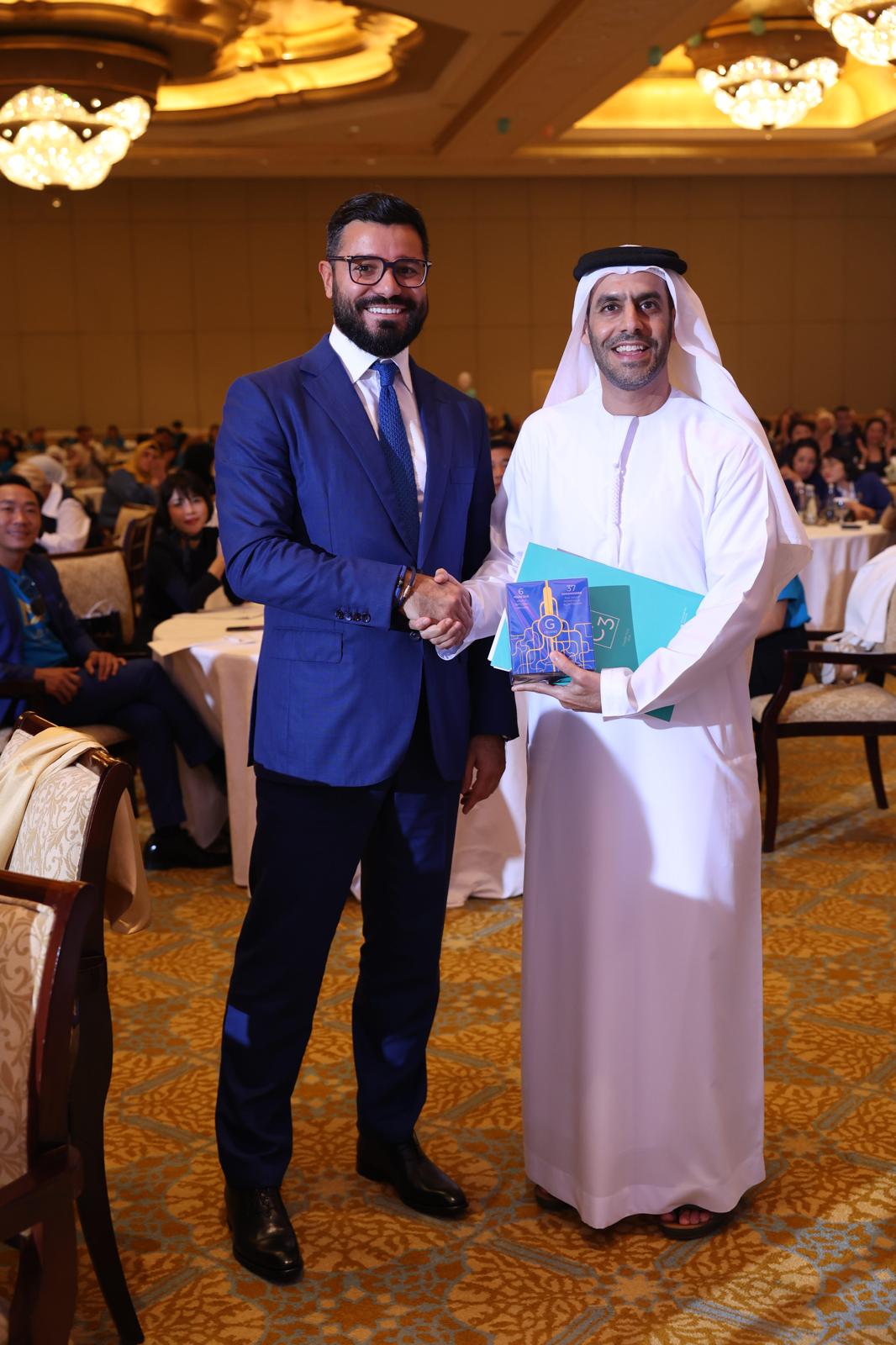 The handshake between Narek and Sheikh Marwan Jassim Al Sarkal