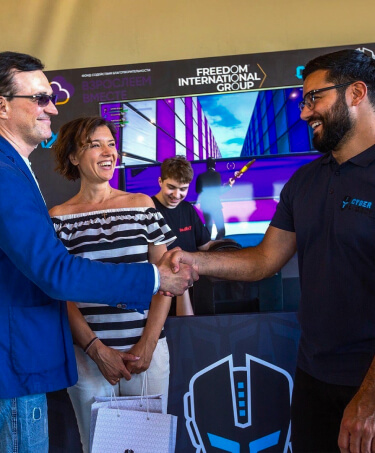 Narek is shaking a hand