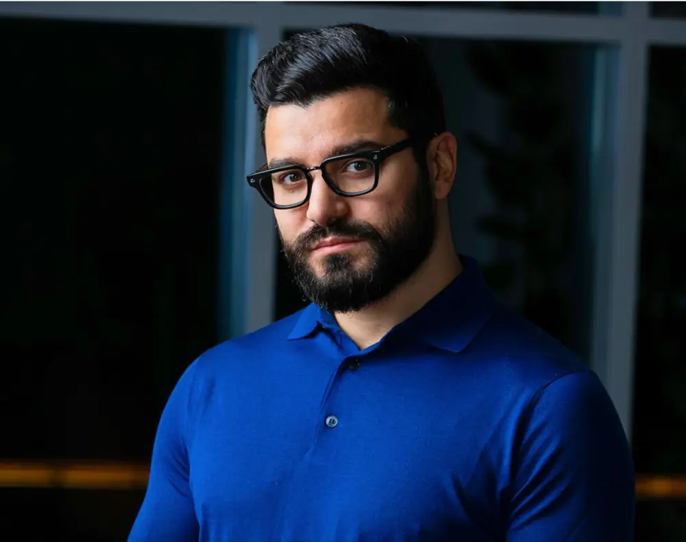 Narek in a blue shirt