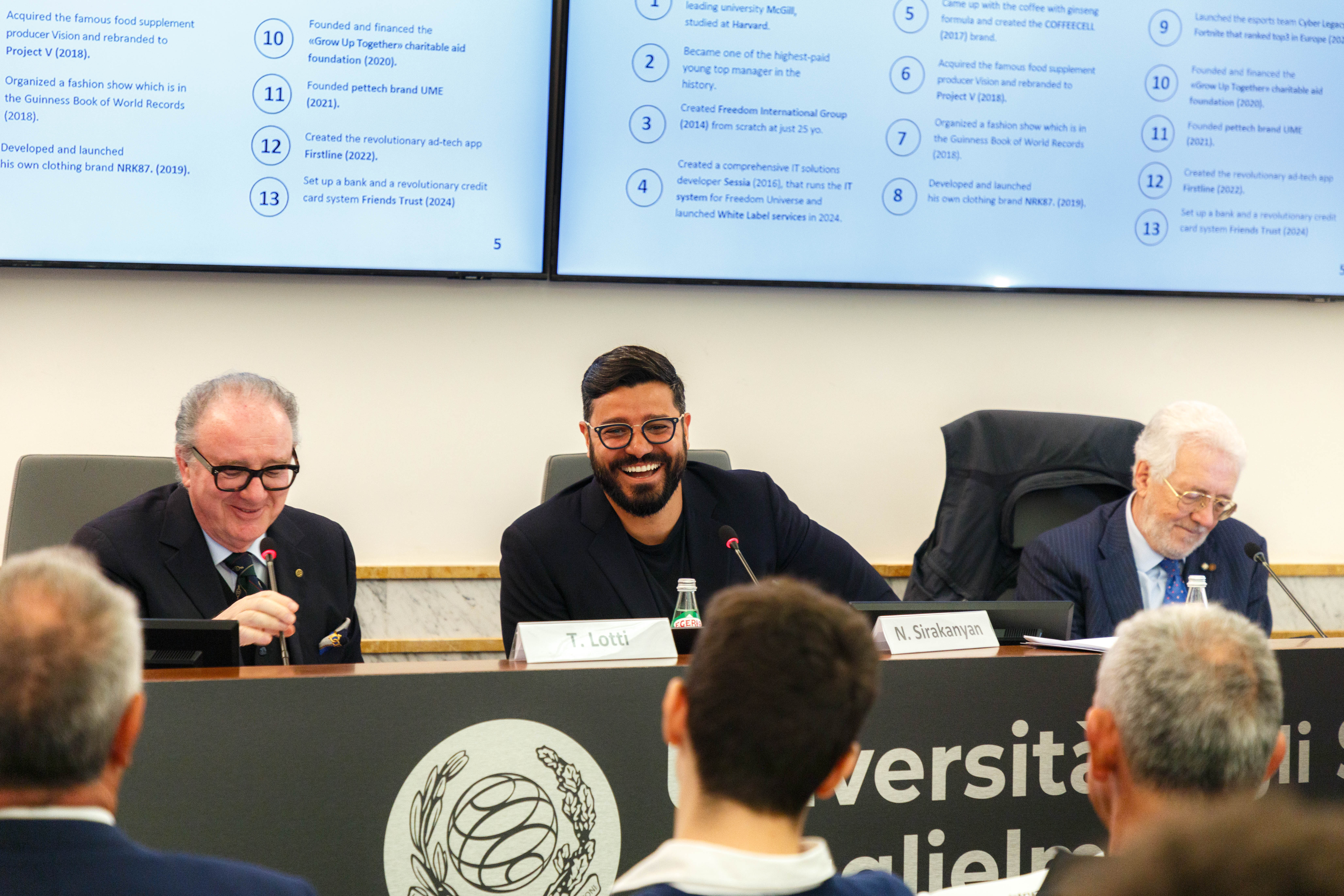 Narek is laughing with Lotti