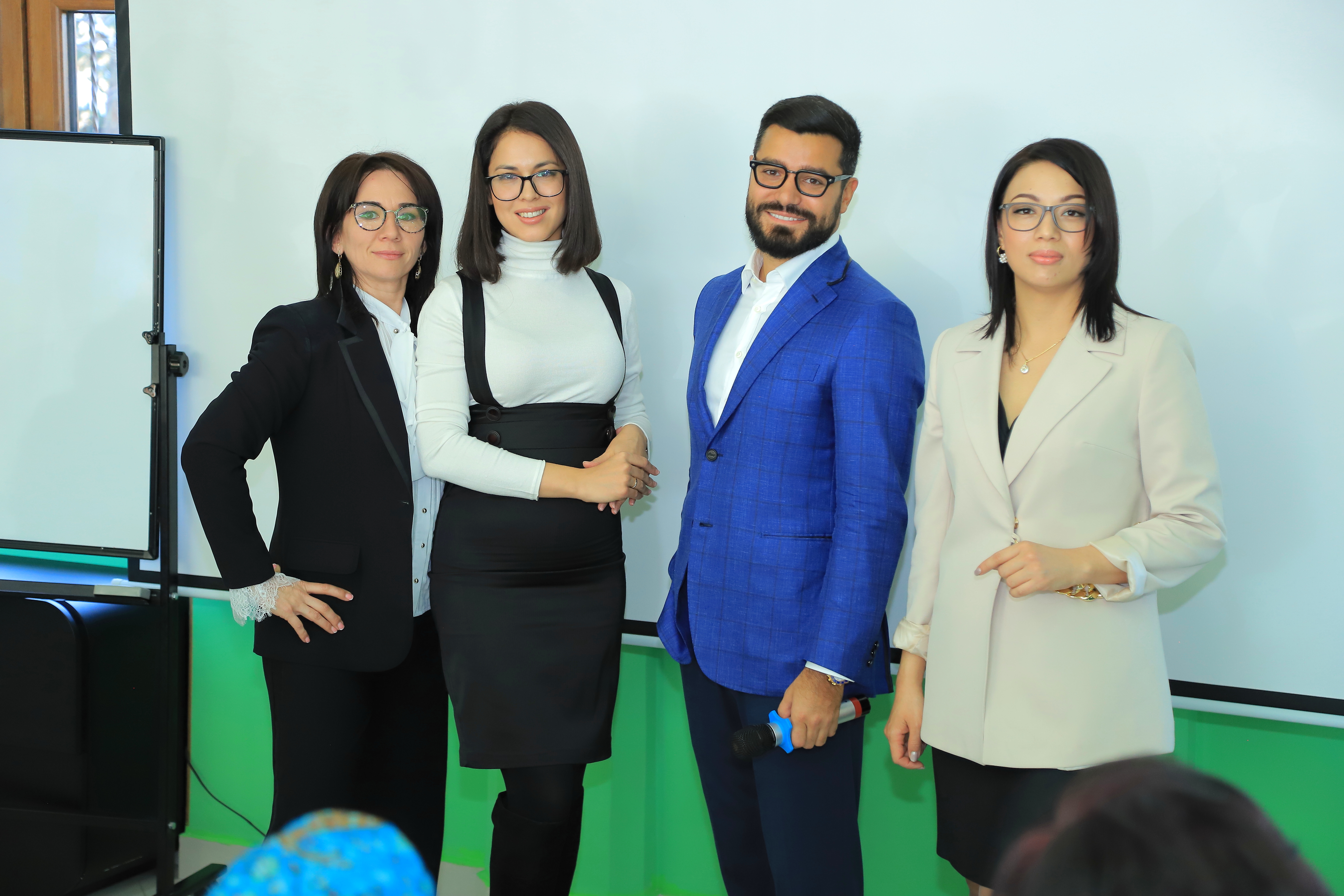 Narek with the participants at the opening of Project V and COFFEECELL in Tashkent