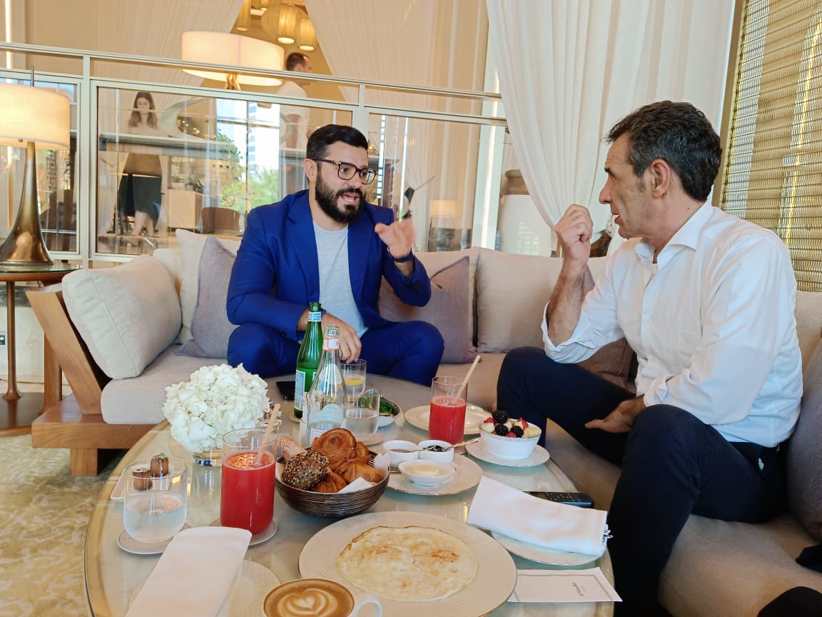 Narek with journalist Summer Butter from Arabian Business Magazine