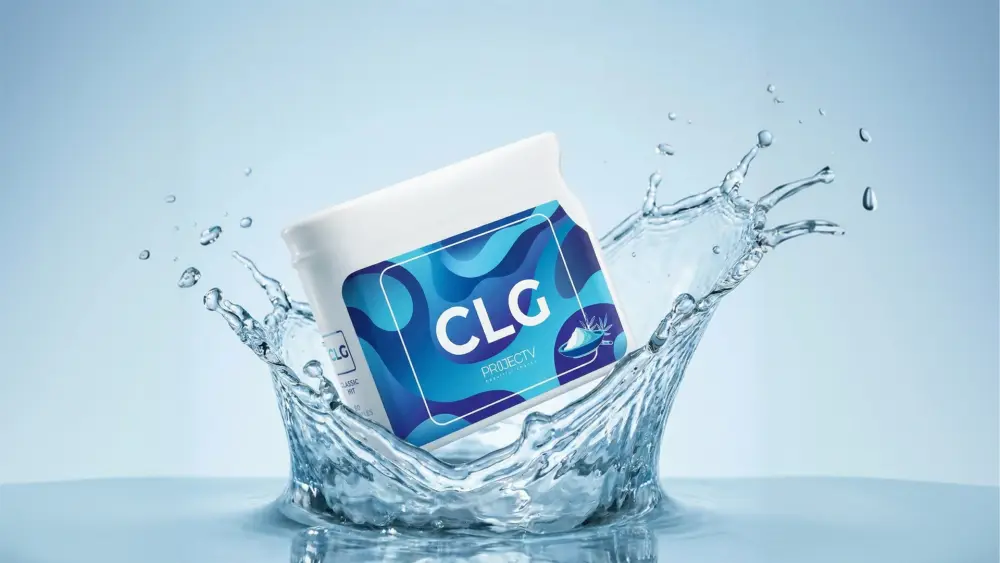 Project V CLG product with water splash