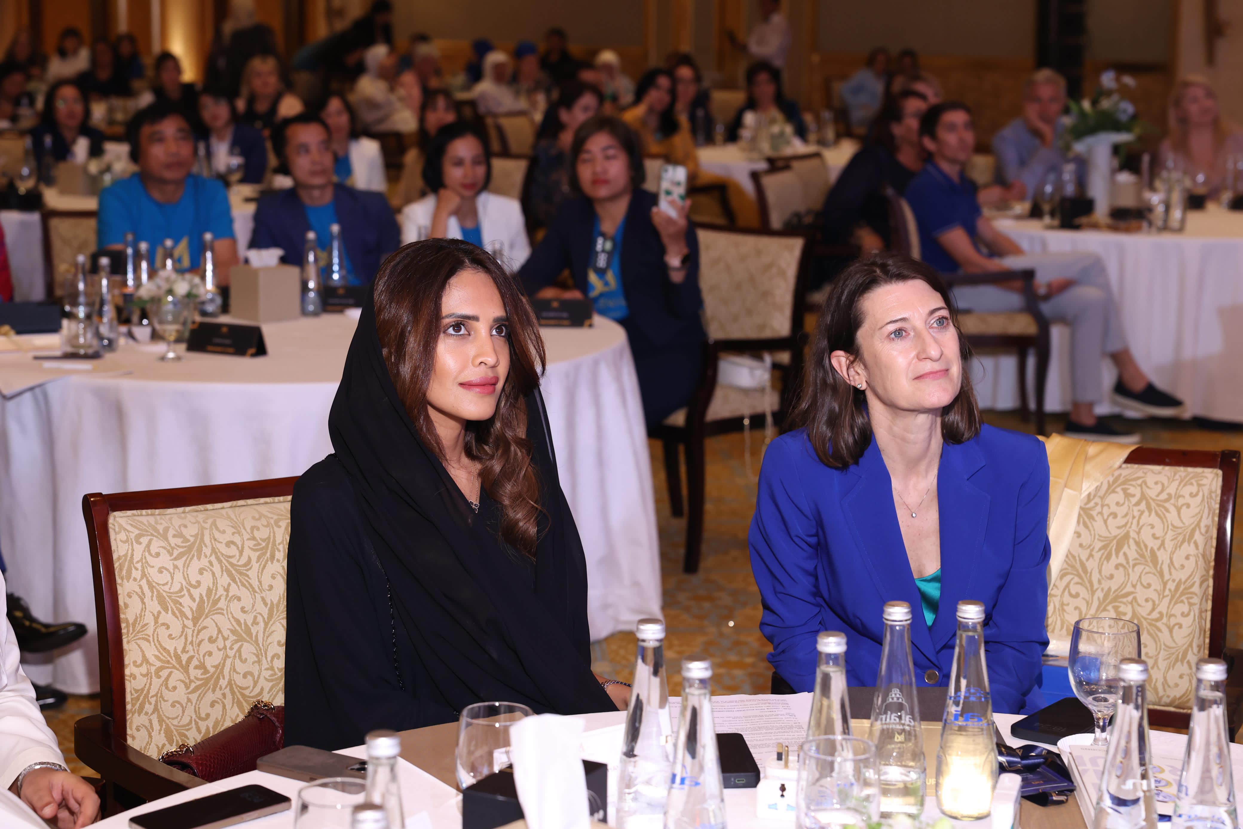 Silvia is sitting with Princess Maha Mubarak Al Shamsi